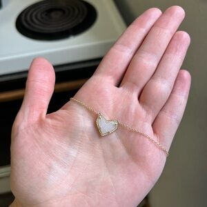 Kendra Scott Gold and White Heart Necklace